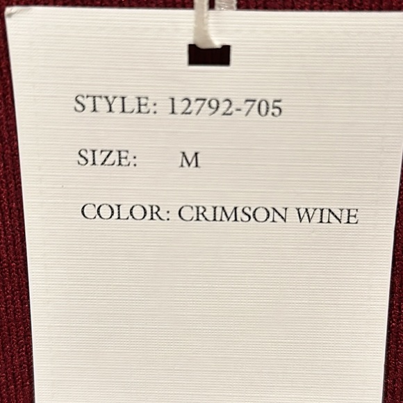 SIONI MILANO SWEATER WITH EMBELLISHMENTS ON THE SLEEVES MEDIUM CRIMSON WINE - Picture 5 of 7